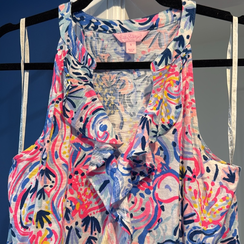 NWOT Lilly Pulitzer So Sofishticated Flounce Neckline Shay dress S - Picture 2 of 2
